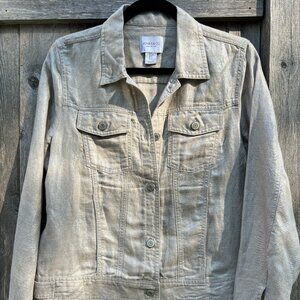 Jones & Co - Women's Metallic 100% Linen Unlined Jacket